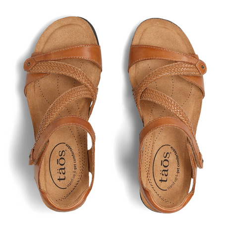 Taos Zecret Wedge Sandal (Women) - Caramel Sandal - Heel/Wedge - The Heel Shoe Fitters