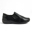 Ziera Java XF Slip On (Women) - Black Lizard Shine Leather Dress-Casual - Slip On - The Heel Shoe Fitters