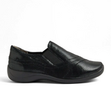 Ziera Java XF Slip On (Women) - Black Lizard Shine Leather Dress-Casual - Slip On - The Heel Shoe Fitters