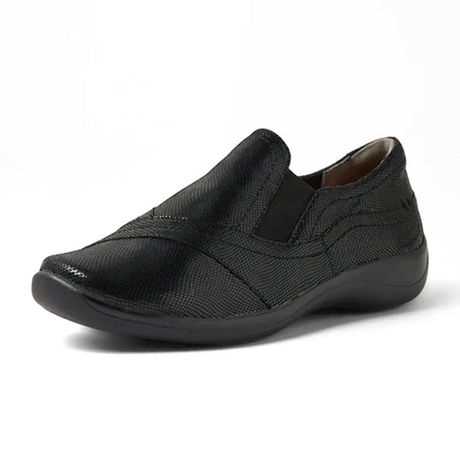 Ziera Java XF Slip On (Women) - Black Lizard Shine Leather Dress-Casual - Slip On - The Heel Shoe Fitters