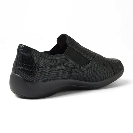 Ziera Java XF Slip On (Women) - Black Lizard Shine Leather Dress-Casual - Slip On - The Heel Shoe Fitters