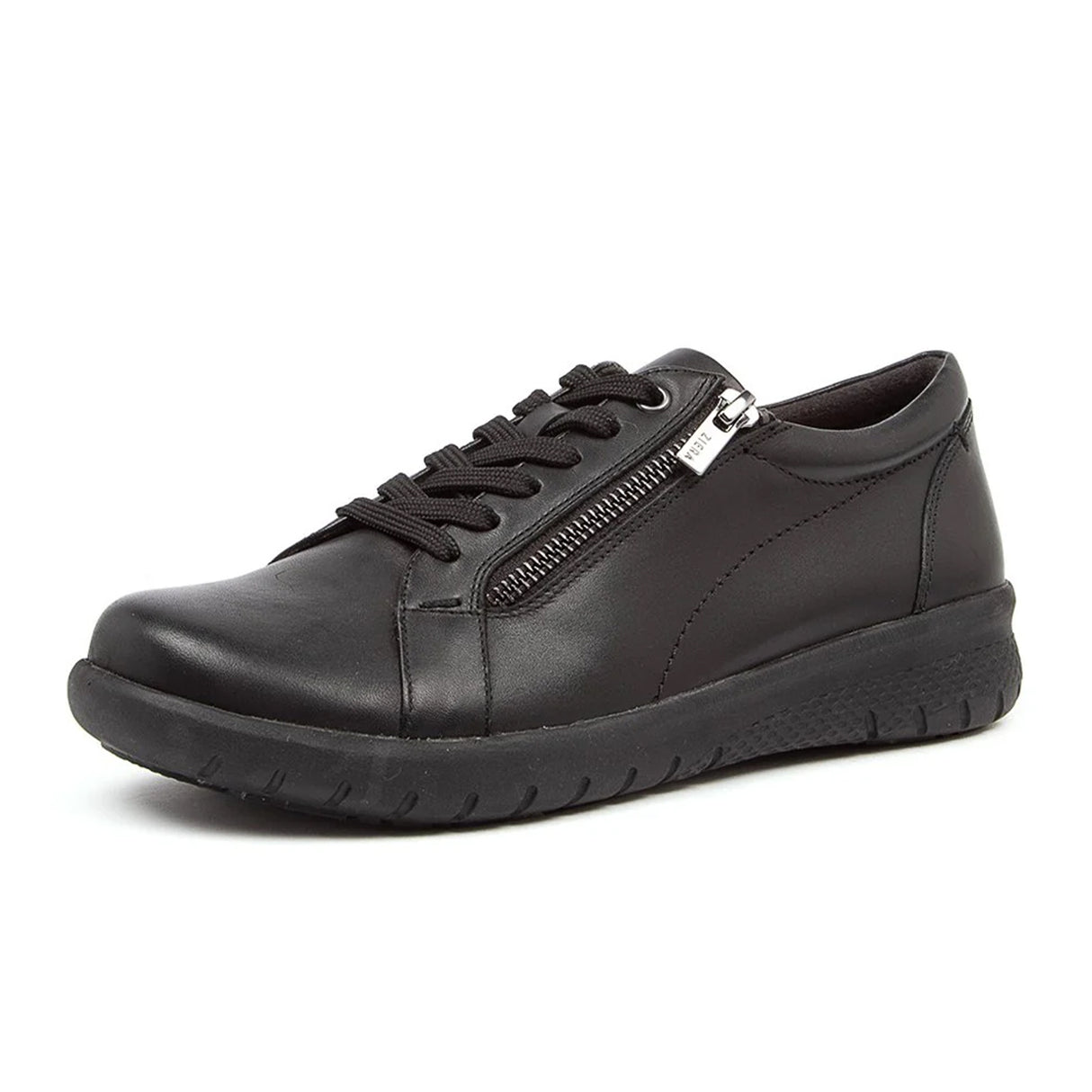 Ziera Solar XF Sneaker (Women) - Black Leather Athletic - Casual - Lace Up - The Heel Shoe Fitters