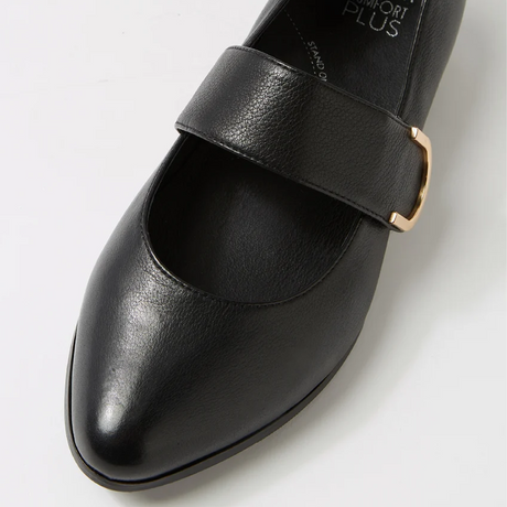 Ziera Okla (Women) - Black Leather Dress-Casual - Flat - The Heel Shoe Fitters