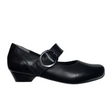 Ziera Candy Wide Heeled Mary Jane (Women) - Black Leather Dress-Casual - Flat - The Heel Shoe Fitters