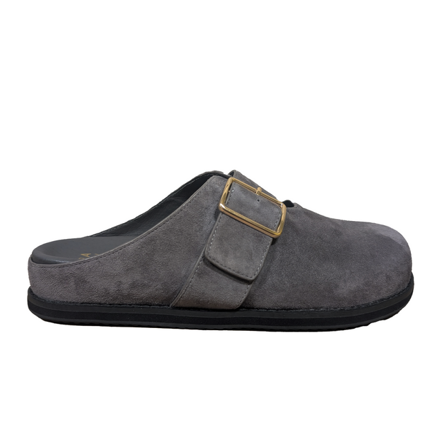Ziera Moris Clog (Women) - Dark Taupe Suede Dress-Casual - Clogs & Mules - The Heel Shoe Fitters