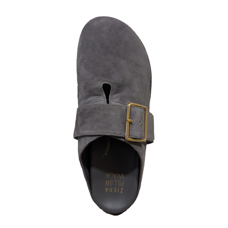 Ziera Moris Clog (Women) - Dark Taupe Suede Dress-Casual - Clogs & Mules - The Heel Shoe Fitters