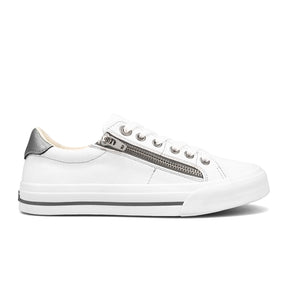 Taos Z Soul Sneaker (Women) - White/Pewter Athletic - Casual - Lace Up - The Heel Shoe Fitters