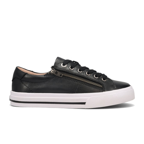 Taos Z Soul Lux Sneaker (Women) - Black Leather Athletic - Casual - Lace Up - The Heel Shoe Fitters