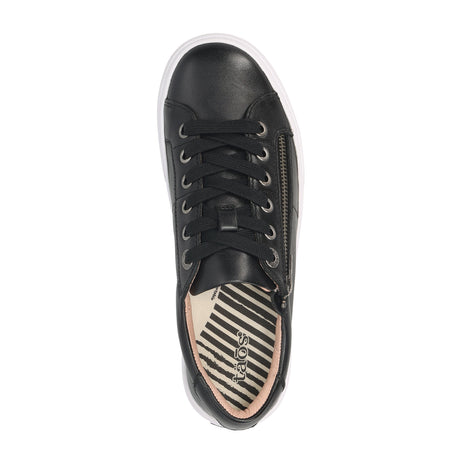 Taos Z Soul Lux Sneaker (Women) - Black Leather Athletic - Casual - Lace Up - The Heel Shoe Fitters