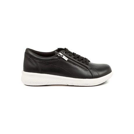 Ziera Solar XF Sneaker (Women) - Black Leather/White Outsole Dress-Casual - Lace Ups - The Heel Shoe Fitters