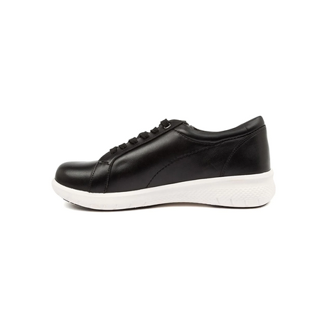 Ziera Solar XF Sneaker (Women) - Black Leather/White Outsole Dress-Casual - Lace Ups - The Heel Shoe Fitters