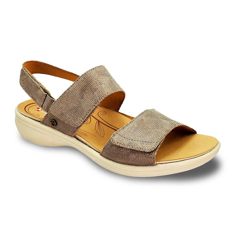 Revere Como Backstrap Sandal (Women) - Champagne Angle Sandals - Backstrap - The Heel Shoe Fitters