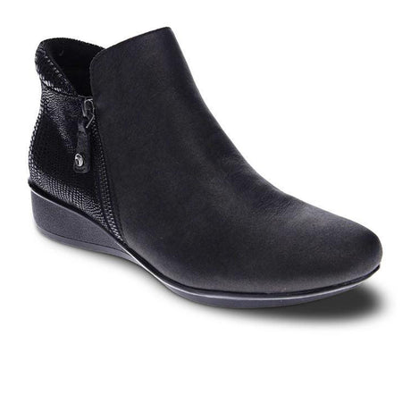 Revere Damascus Ankle Boot (Women) - Onyx/Black Lizard Boots - Casual - Low - The Heel Shoe Fitters