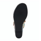 L'Artiste Coastal Wedge Sandal (Women) - Navy Multi Sandals - Heel/Wedge - The Heel Shoe Fitters