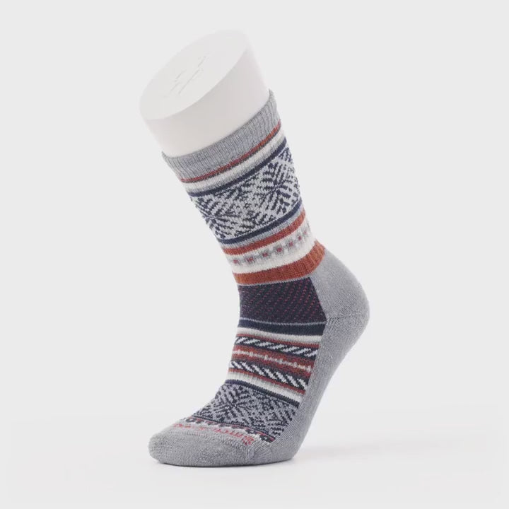 Smartwool Everyday Cozy Fair Isle Sweater Crew Sock (Unisex) - Light Gray Accessories - Socks - Lifestyle - The Heel Shoe Fitters