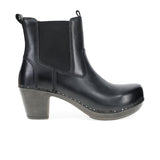 Dansko Shayna Heeled Boot (Women) - Black Burnished Calf Boots - Casual - Mid - The Heel Shoe Fitters