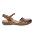 Dansko Rowan Backstrap Sandal (Women) - Tan Waxy Burnished Dress Casual - Flat - The Heel Shoe Fitters