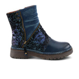 L'Artiste Avrilrose Ankle Boot (Women) - Navy Multi Boots - Casual - Ankle - The Heel Shoe Fitters