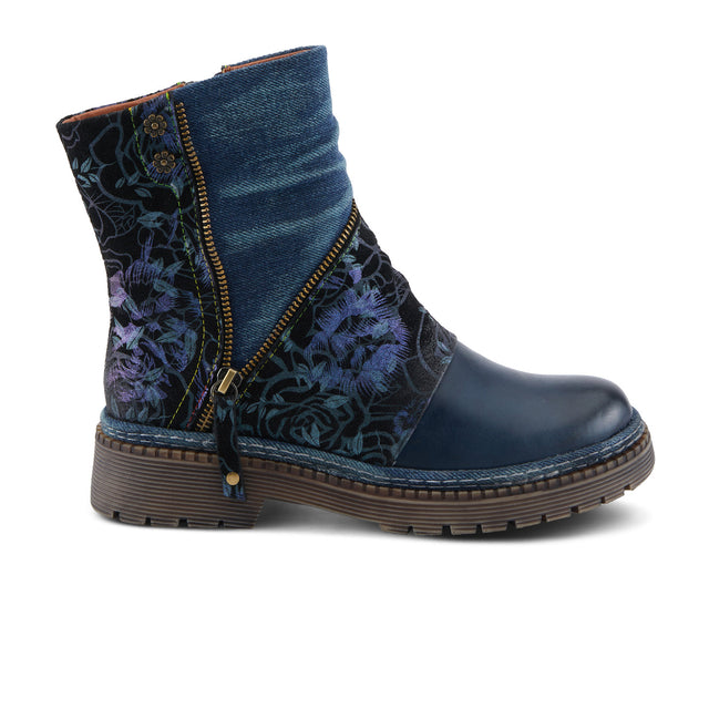 L'Artiste Avrilrose Ankle Boot (Women) - Navy Multi Boots - Casual - Ankle - The Heel Shoe Fitters