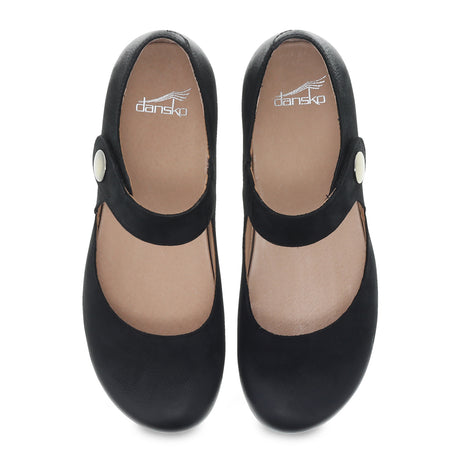 Dansko Beatrice Mary Jane (Women) - Black Burnished Nubuck Dress-Casual - Mary Janes - The Heel Shoe Fitters