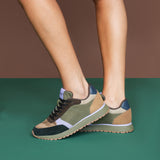 Woden Ronja Sneaker (Women) - Dark Olive/Orchid Athletic - Casual - Lace Up - The Heel Shoe Fitters