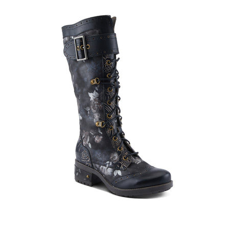 L'Artiste Kisha-Boss High Boot (Women) - Black Multi Boots - Casual - High - The Heel Shoe Fitters