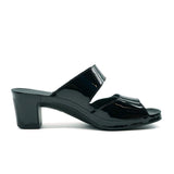 Vital Joy (Women) - Black Patent Sandals - Heel/Wedge - The Heel Shoe Fitters