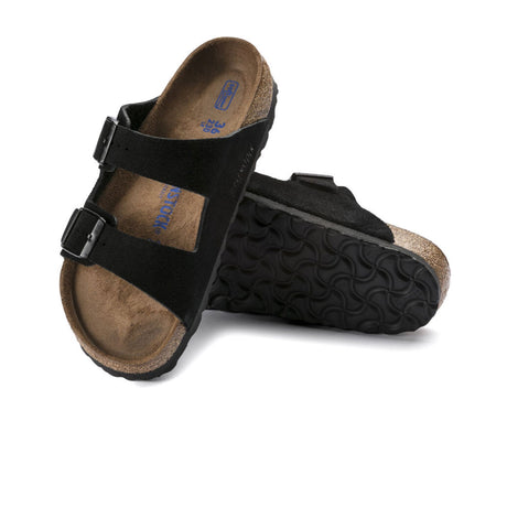 Birkenstock Arizona Soft Footbed Narrow Slide Sandal (Unisex) - Black Suede Sandal - Slide - The Heel Shoe Fitters