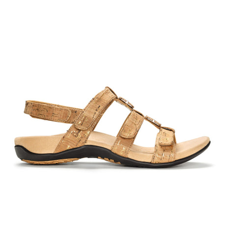 Vionic Amber (Women) - Gold Cork Sandals - Backstrap - The Heel Shoe Fitters