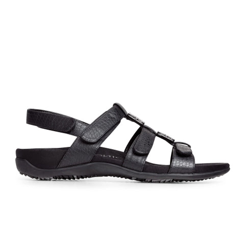 Vionic Amber Backstrap Sandal (Women) - Black Crocodile Sandals - Backstrap - The Heel Shoe Fitters