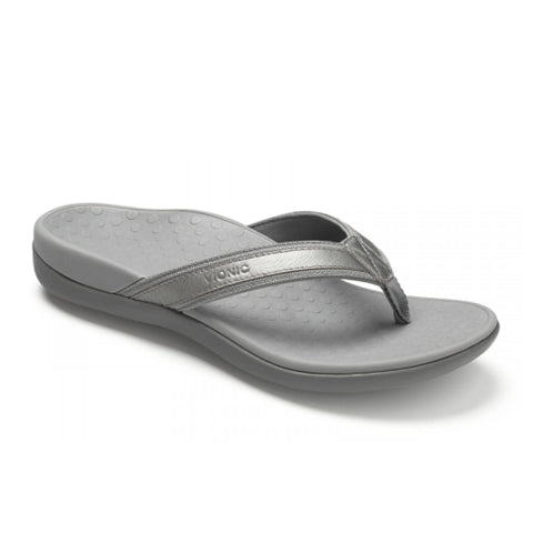 Vionic Tide Thong Sandal (Women) - Pewter Metallic Sandals - Thong - The Heel Shoe Fitters