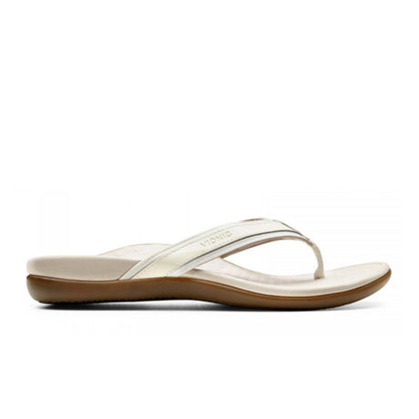 Vionic Tide (Women) - White Patent Webbing Sandals - Thong - The Heel Shoe Fitters