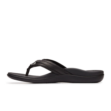 Vionic Aloe Thong Sandal (Women) - Black Leather Sandals - Thong - The Heel Shoe Fitters