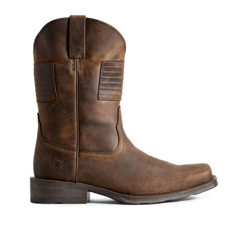 Ariat Rambler Patriot Western Boot (Men) - Distressed Brown Boots - Fashion - Mid Boot - The Heel Shoe Fitters