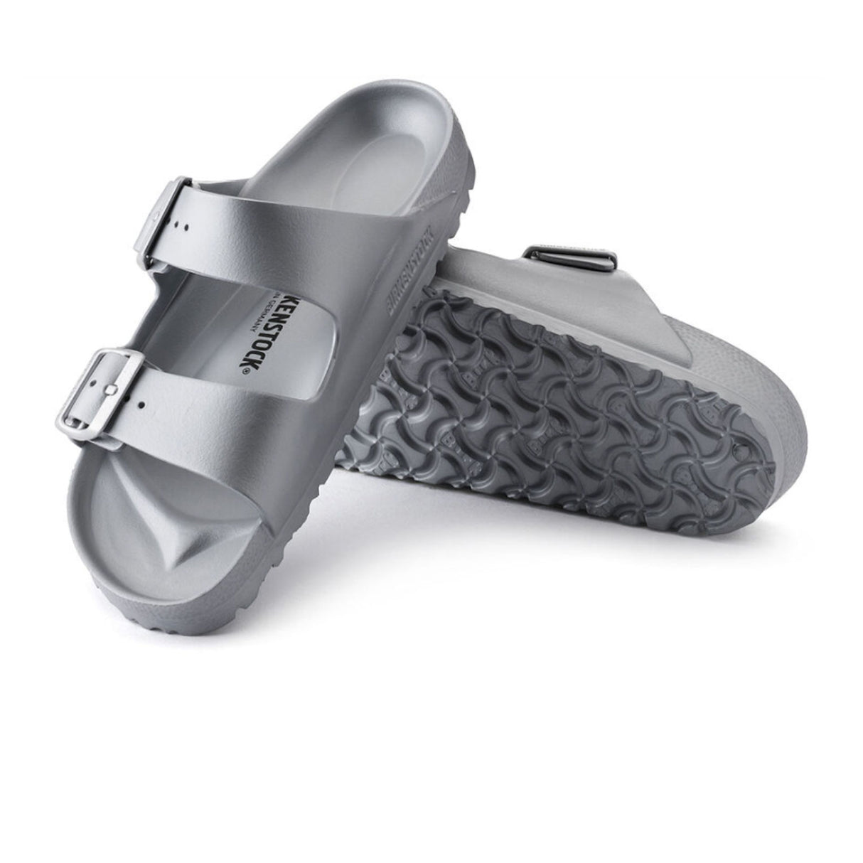 Birkenstock Arizona EVA (Men) - Metallic Silver Sandals - Slide - The Heel Shoe Fitters