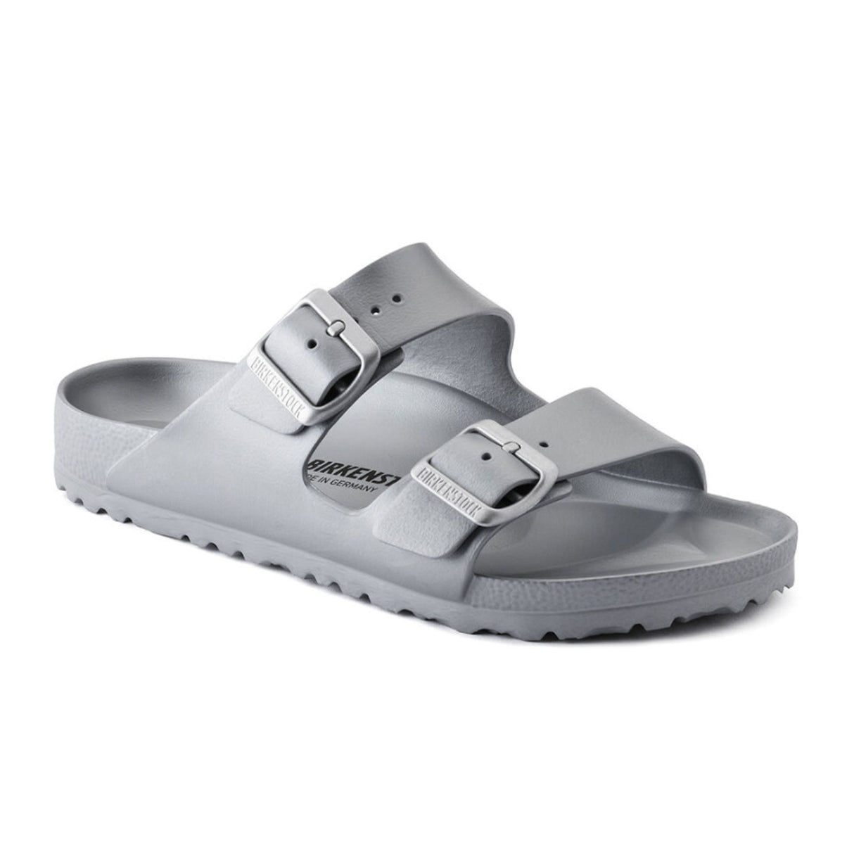Birkenstock Arizona EVA Narrow Slide Sandal (Women) - Metallic Silver Sandals - Slide - The Heel Shoe Fitters