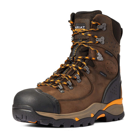 Ariat Endeavor 8" Waterproof Carbon Toe Work Boot (Men) - Chocolate Brown Boots - Work - 8" - Composite Toe - The Heel Shoe Fitters