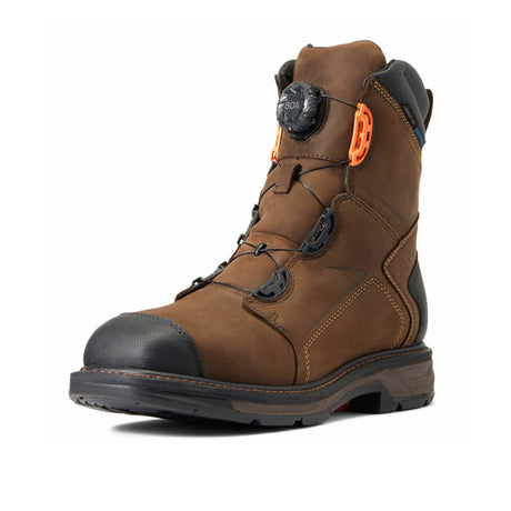 Ariat Workhog XT 8" BOA Waterproof Carbon Toe Western Work Boot (Men) - Chocolate Brown Boots - Work - 8" - Composite Toe - The Heel Shoe Fitters