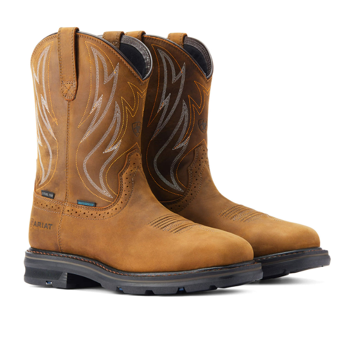 Ariat Sierra Shock Shield Waterproof Steel Toe Western Work Boot (Men) - Distressed Brown Boots - Fashion - Mid - The Heel Shoe Fitters