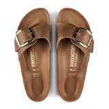 Birkenstock Madrid Big Buckle Narrow Slide Sandal (Women) - Cognac Leather Sandals - Slide - The Heel Shoe Fitters