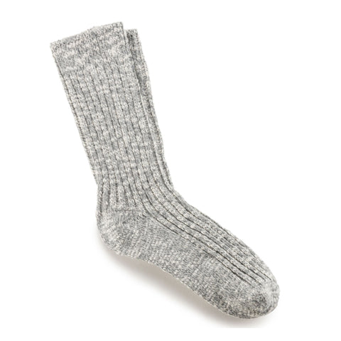 Birkenstock Cotton Slub Crew Sock (Women) - Gray/White Accessories - Socks - Lifestyle - The Heel Shoe Fitters