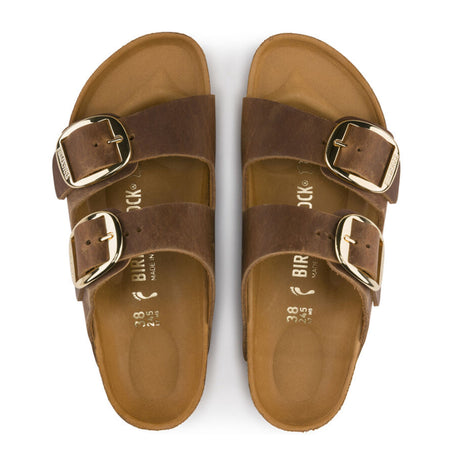 Birkenstock Arizona Big Buckle (Women) - Cognac Oiled Leather Sandals - Slide - The Heel Shoe Fitters