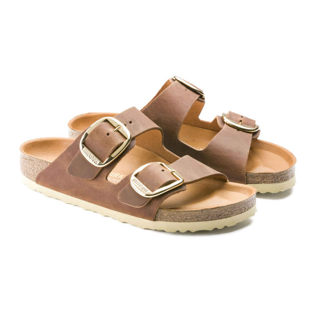 Birkenstock Arizona Big Buckle Slide Sandal (Women) - Cognac Oiled Leather Sandals - Slide - The Heel Shoe Fitters