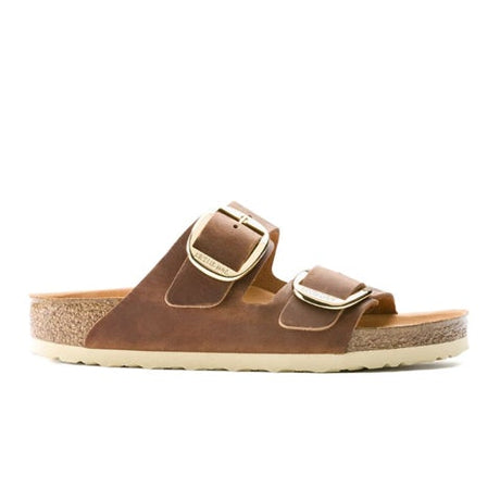 Birkenstock Arizona Big Buckle Narrow (Women) - Cognac Oiled Leather Sandals - Slide - The Heel Shoe Fitters