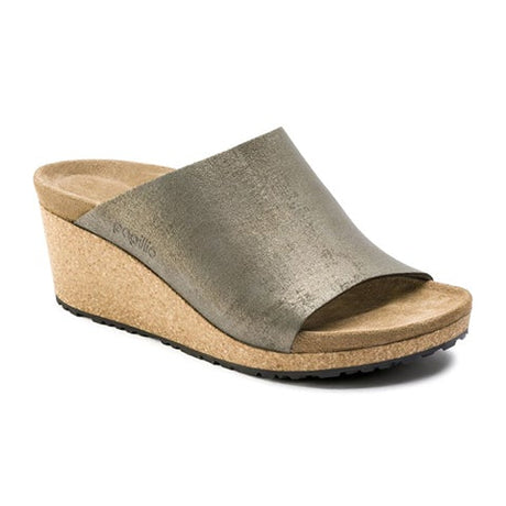 Birkenstock Namica Wedge Sandal (Women) - Washed Metallic Stone Gold Sandals - Heel/Wedge - The Heel Shoe Fitters