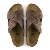 Birkenstock Lugano (Unisex) - Camberra Tobacco Oiled Leather Sandals - Slide - The Heel Shoe Fitters