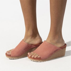 Birkenstock Namica Rivets Narrow (Women) - Earth Red Sandals - Wedge - The Heel Shoe Fitters