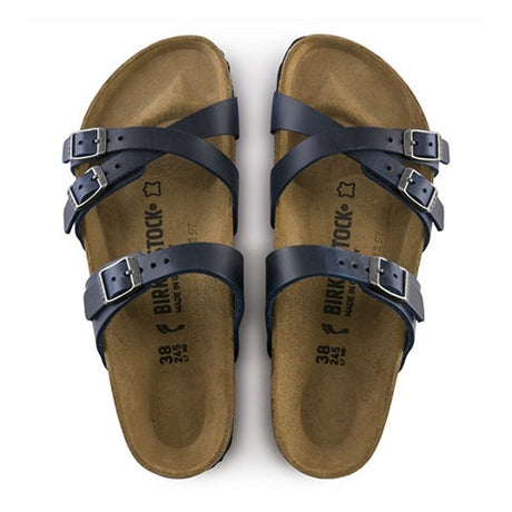 Birkenstock Franca Slide Sandal (Women) - Blue Oiled Leather Sandals - Slide - The Heel Shoe Fitters