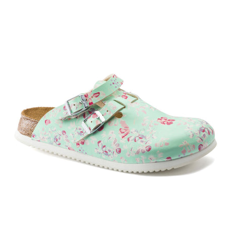 Birkenstock Kay Super Grip Clog (Women) - Flower Mint Birko-Flor Dress-Casual - Clogs & Mules - The Heel Shoe Fitters