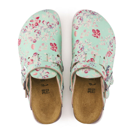 Birkenstock Kay Super Grip Clog (Women) - Flower Mint Birko-Flor Dress-Casual - Clogs & Mules - The Heel Shoe Fitters